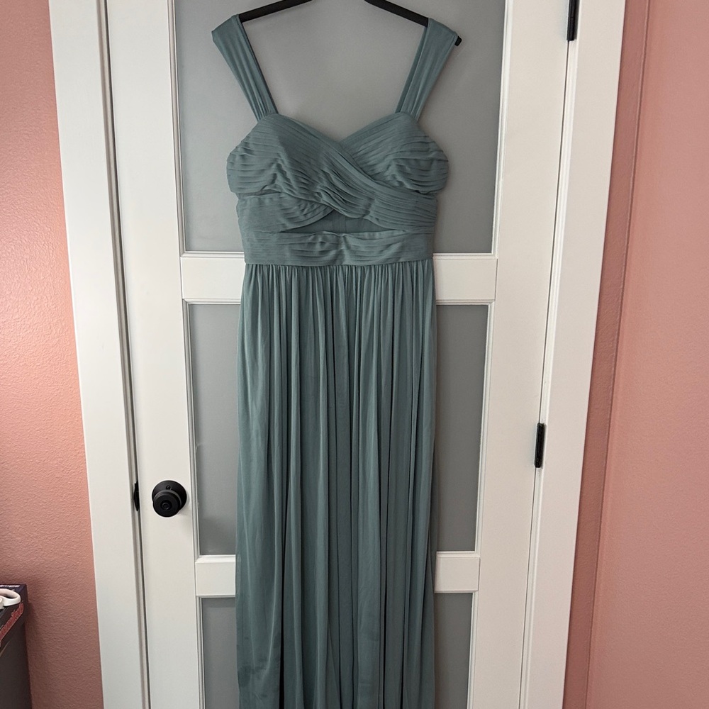 Birdy Grey Sage Green Pleated Maxi Dress